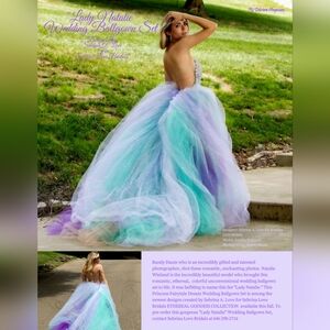 "LADY NATALIE" Blue & Lavender Princess Wedding Ballgown Set